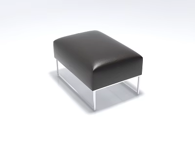 Modern Black Leather Single Seater Sofa With Stylish Silver Metal Legs 3d model