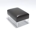 Modern Black Leather Single Seater Sofa With Stylish Silver Metal Legs