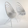 Modern Single Chair With Slatted Wooden Back Curved Design And Sturdy Legs