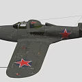 Vintage Fighter Aircraft With Gray Body Red Star Emblems And Propeller Design
