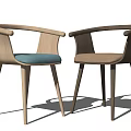 Modern Style Dining Chairs With Wooden Frame And Upholstered Seat In Two Tones