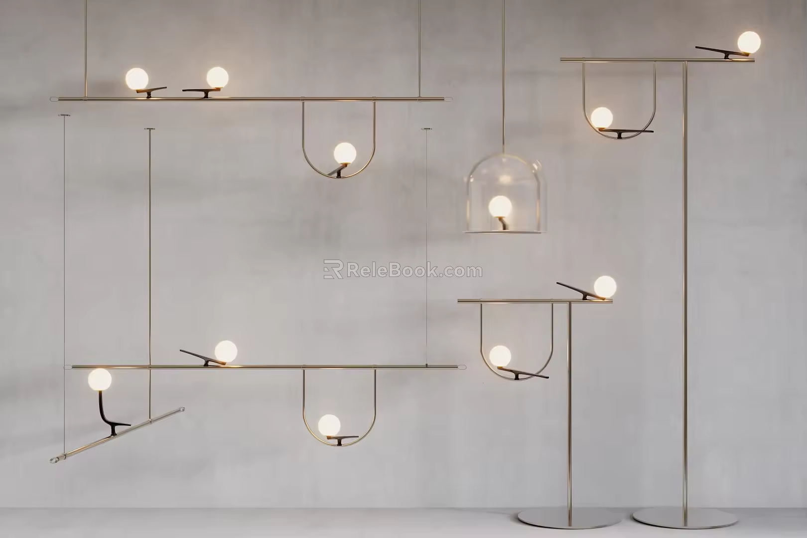 Modern combination lamp chandelier floor lamp table lamp 3d model