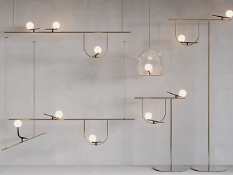 Modern combination lamp chandelier floor lamp table lamp 3d model
