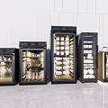 Black Kitchen Appliances Multiple Refrigerated Display Cabinets With Food And Drinks