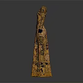 Elegant Yellow Long Dress With Black Floral Pattern And Blue Cuffs