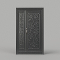 Modern carved entrance door, galvanized door, password door, child and mother door 3d model