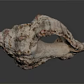 Shell Shaped Decorative Ornament Set With Red And White Textured Surface And Hollow Design