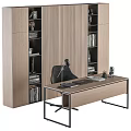 Modern Office Desk With Black Chair Bookshelves And Decorative Items
