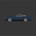 Blue Vintage Sports Car With Sleek Body Black Roof And White Wheels