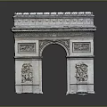 Scenic View of Paris Arc de Triomphe with Classical Architecture and Stone Carvings
