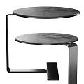 Modern Black Metal Side Table With Two Circular Tabletops And Sturdy Frame 3d model