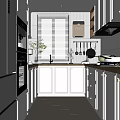 Modern Kitchen Interior With White Cabinets Stainless Steel Appliances And Tile Backsplash