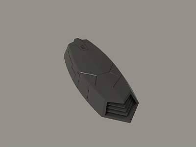 Black Angular 3D Model of Futuristic Device With Structured Surface Design 3d model