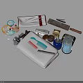 Professional Grooming Equipment Set With Comb Razor Brush Bottle And Storage Pouch