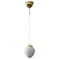 Modern White Globe Pendant Light With Brass Hanging Chain And Minimalist Design