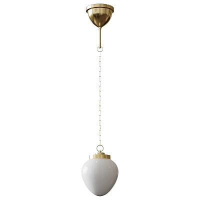 Modern White Globe Pendant Light With Brass Hanging Chain And Minimalist Design 3d model
