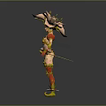 Game and Movie Character With Elaborate Floral Headdress Vibrant Yellow Red Outfit Mythical Design