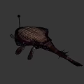Game Movie Monster Character With Purple Brown Textured Body Large Mouth Sharp Teeth And Spikes