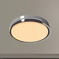 Modern Flush Mount Ceiling Light Featuring Circular White Shade And Metallic Frame 3d model