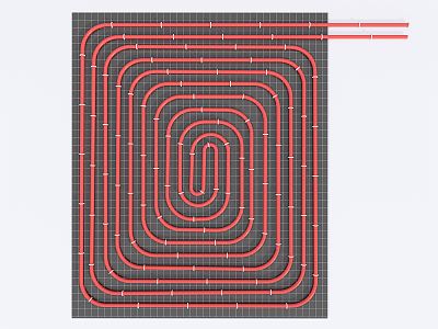 Laying of modern floor heating pipe model