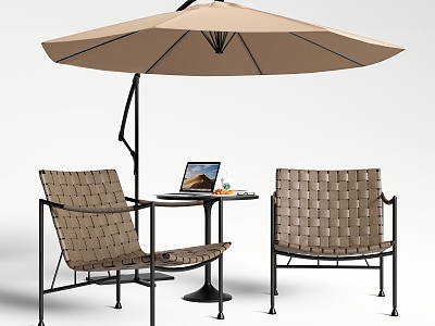 Rattan Leisure Chair Outdoor Chair Sunshade 3d model