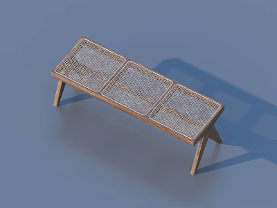 Modern Minimalist Lounge Chair With Metal Mesh Seat And Wooden Legs For Indoor Outdoor Use 3d model