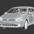 White Volkswagen Golf Modern Hatchback Car With Front View And Alloy Wheels