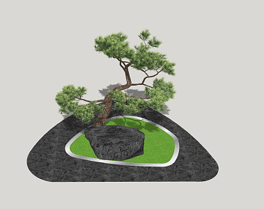 Modern Pine Zen Landscape Pine 3d model