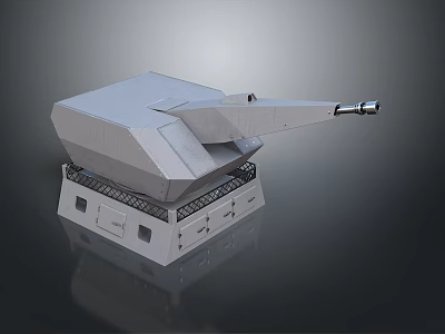 Modern Military Armored Turret Weapon System With Long Barrel And Stable Base 3d model