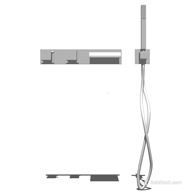 Modern Stainless Steel Kitchen Faucet With Long Curved Spout And Single Handle Design 3d model 