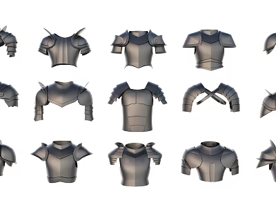 Various Designs of Medieval Armor Shirts With Shoulder Protective Details 3d model