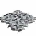 Geometric Shaped Components with Black White Gray Stone Tile Mosaic Pattern 3d model