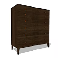 Dark Brown Wooden Dresser With Multiple Drawers Round Knobs And Slim Legs