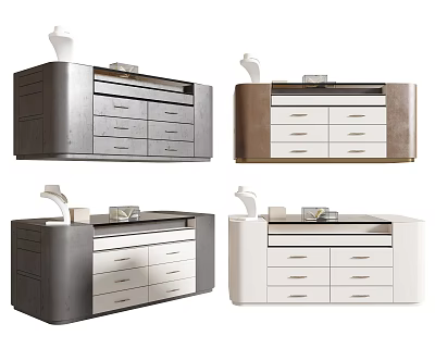 Elegant Modern Dressing Tables In Various Colors With Drawers And Decorative Items 3d model