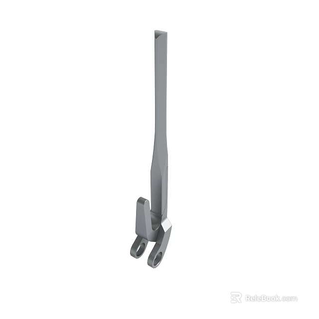 Stainless Steel Medical Clamp Tool With Long Handle And Precision Design 3d model 