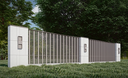 Modern Fence Wall Landscape Wall 3d model