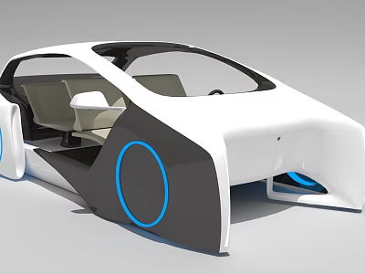 Futuristic Concept Car With Sleek Design And Blue Accents 3d model
