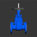 Blue Industrial Gate Valve With Metal Handwheel And Flanged Pipeline Ends Design