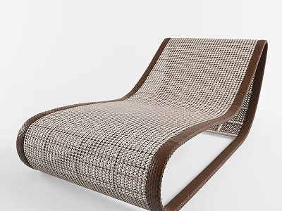 Stylish Garden Accent Curved Wicker Lounge Chair With Modern Design For Outdoor Use 3d model