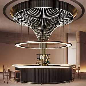 Modern Sales Office Water Bar Coffee Area Round Water Bar 3d model