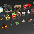 Cute Stuffed Dolls with Toy Cars Building Blocks and Animal Play Figures