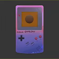 Nintendo Game Boy Handheld Electronic Gaming Console With Gradient Pink Purple Design And Orange Screen