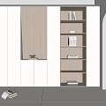 Modern White Bookcase With Multiple Shelves Books And Decorative Items In Minimalist Interior