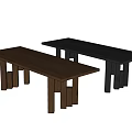 Mokko Fenestra Modern Rectangular Dining Table Dining Table Desk Tea Table Tea Table 3d model