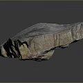 Natural Decorative Stone Piece With Rough Surface Texture Displayed On Reflective Black Background 3d model
