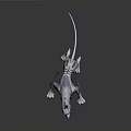 Mythical White Dog With Purple Spikes Green Mouth And Intricate Patterns Fierce Stance