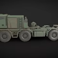 Large Green Military Truck With Multiple Wheels Ladder And Equipment