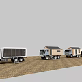 Future Architecture Mobile Modular Housing Structures Transported by Trucks and Trailers 3d model