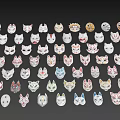 Colorful Cat Masks With Various Designs On Teal Background For Home Decor