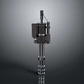 Tactical Metallic Weapon With Vertical Barrel Coiled Spring And Mechanical Top